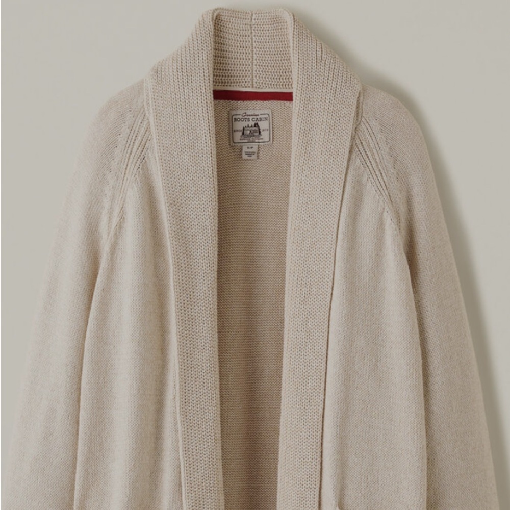 Roots Cabin Shawl Open Cardigan- size M